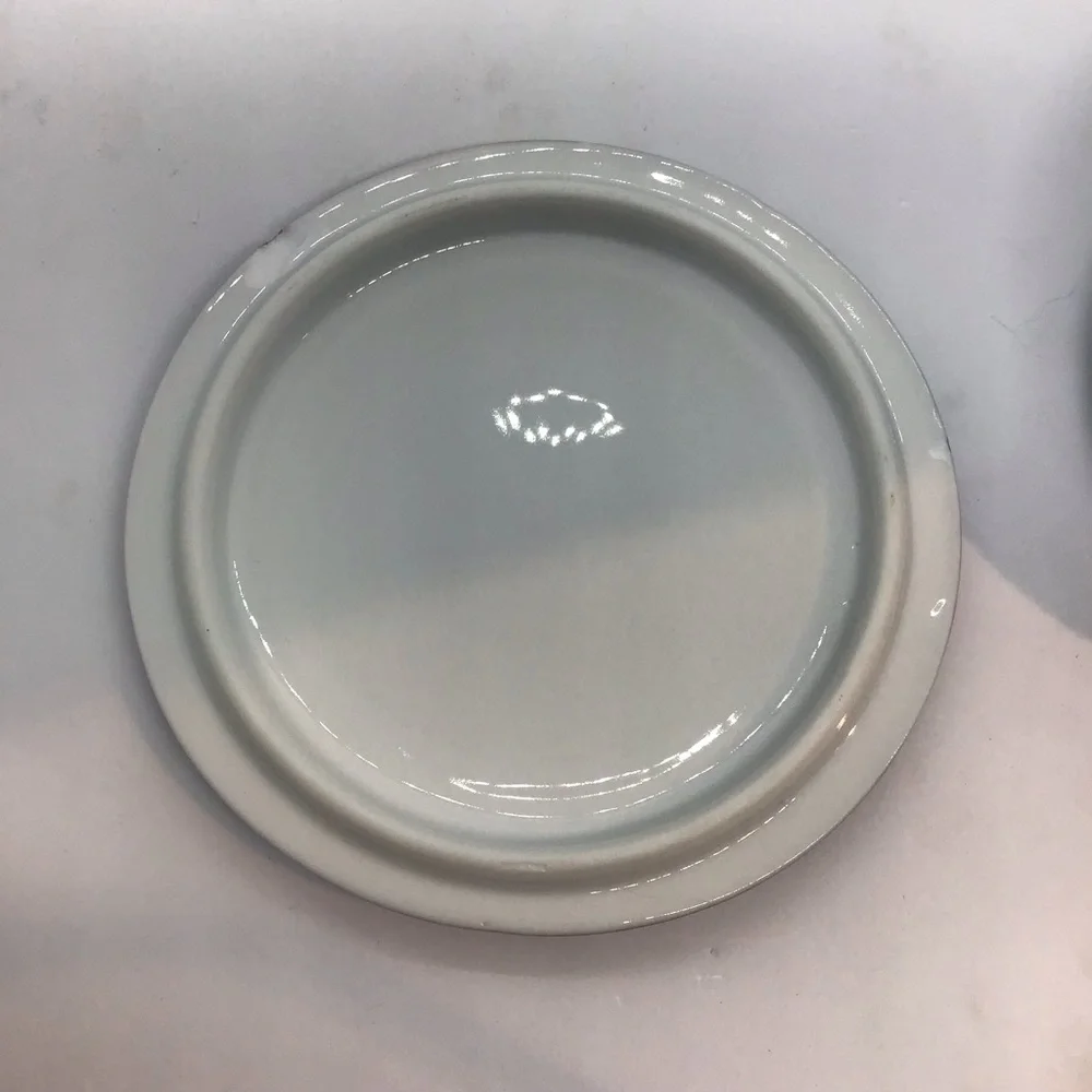 Vintage Porcelain Round Trinket Box with Lid Blue Floral Pattern Japan Signed